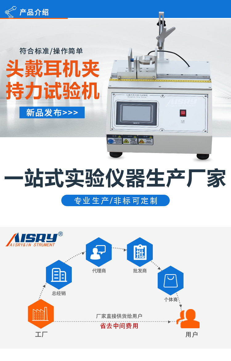 頭戴耳機夾持力試驗機